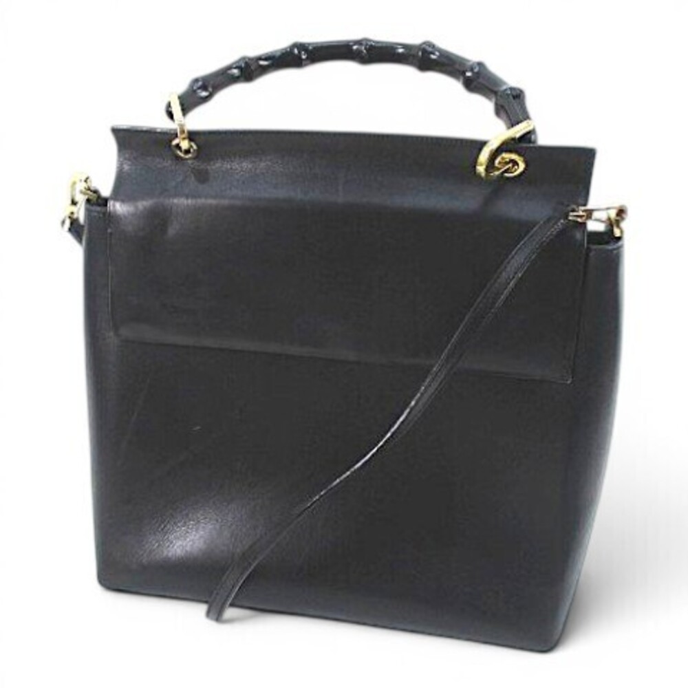 Gucci Bamboo Hand Shoulder Bag Black